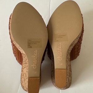 His comfortable sandal is by CharsDavid ginger brown color